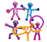 Lot de 5 jouets à presser pour chiens - Tube de gonflage pour chien - Gobelets télescopes - Gobelets à ventouse Pop Sensory Tube Toys B Party pour de 3 à 5 ans