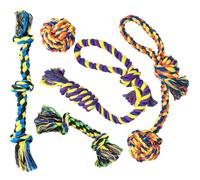 Lot de 5 jouets de dentition pour petits chiens, jouets à mâcher durables en coton pour chiens de petite taille, jouets interactifs à mâcher pour chiens agressifs de petite race, jouets interactifs