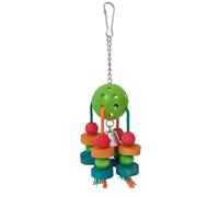 Lot de 5 jouets multicolores à suspendre pour grand oiseau africain Jouet pont pour grandes perruches Aras Jouet de divertissement
