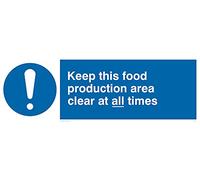 Lot de 5 - Keep this food production area clear at all times - 300 x 100 mm - L31