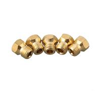 Lot de 5 kits de conversion pour cuisinière à gaz naturel, buses et injecteurs en laiton M6 x 0,75, filetage 9 mm, hauteur 7 mm, tailles plates 0,73 mm, 0,97 mm, 1,15 pour tables de cuisson à 5