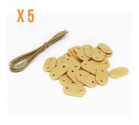 Lot de 5 kits de fixation pour brise vue, canisse anti-UV - 30 plaquettes + 4.20 m de fil - Beige - Linxor