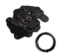 Lot de 5 kits de fixation pour brise vue, canisse anti-UV - Noir - Linxor