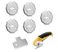 Lot de 5 lames de cutter rotatif avec tournevis, lames rotatives en carton pour ciseaux électriques sans fil compatibles avec WA2300, RC2600K, RC2601, RC2602, WX080L, WX081L