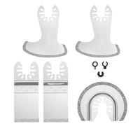 Lot de 5 lames de maçonnerie multi-outils oscillantes diamantées, motif de trou universel pour enlever les joints, lame de retrait de joint pour outil oscillant compatible avec DREMEL, Bosch, Fein