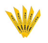 Lot de 5 lames de scie sabre BIM pour la coupe du bois avec métal DEWALT Métaux, fibre de verrre, cornieres