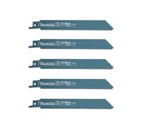 Lot de 5 lames de scie sabre MAKITA B-05169 Bi-Métal flexibles pour acier et Inox (2,5 à 3,5 mm) et métaux non ferreux 150 mm