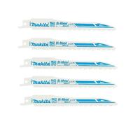 Lot de 5 Lames de scie sabre Super Express MAKITA B-05044 pour alu, plastique, bois avec clous