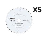 Lot de 5 lames fines LEMAN pour le bois D216 mm X 30 X 2,0 - 48Z pour scie circulaire portative
