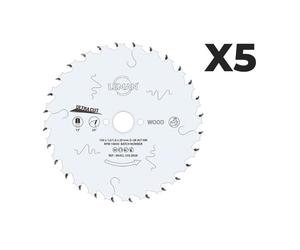 Lot de 5 lames fines LEMAN pour le bois D216 mm X 30 X 2,0 - 48Z pour scie circulaire portative