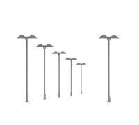 Lot de 5 lampadaires LED de calibre Z pour modélisme ferroviaire, échelle 1:200, pôle en acier avec résistances pour tracés de train