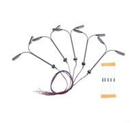 Lot de 5 lampadaires LED pour modélisme ferroviaire à l'échelle 1:160 avec abat-jour en tube d'acier et tension de fonctionnement 3 V