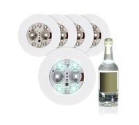 Lot de 5 lampes bouteilles autocollantes - Avec 4 LED SMD chacune - Lampe bouteille à coller sous la bouteille - Avec 3 fonctions lumineuses - Le point culminant de chaque fête.