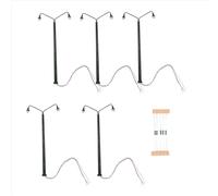 Lot de 5 lampes de modélisme ferroviaire à treillis pour mât, échelle HO 1:87, LED.