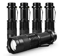 Lot de 5 lampes de poche LED tactiques à haute luminosité, petite lampe de poche super lumineuse, mini lampe de poche zoomable à 3 modes, pour l'extérieur, le camping, les anniversaires pour hommes et