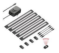 Lot de 5 lampes LED d'agencement SIRIS noires mates avec détecteur de mouvement