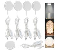 Lot de 5 lampes LED pour imprimante 3D Bambulab 001 avec type A - Réglable - Pour bricolage Bambu Lab X1C/P1P/P1S/X1/X1E/H2D 001 - Pied de lampe de bureau imprimé 3D (3000K-4000K-6400K)
