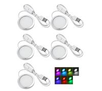Lot de 5 lampes LED pour imprimante 3D Bambulab 001 avec type A - Réglable - Pour bricolage Bambu Lab X1C/P1P/P1S/X1/X1E/H2D 001 - Pied de lampe de bureau imprimé 3D (7 RVB)