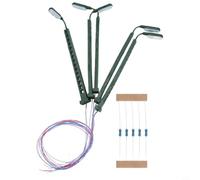Lot de 5 lampes LED pour modélisme - Mât de grille - Lumière N Gauge - Éclairage de chemin de fer avec résistance 3 V