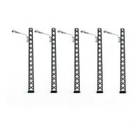 Lot de 5 lampes LED pour piste H0 1:87, 3 V DC/AC avec résistances pour raccordement 12-16 V, plastique, éclairage d'installations