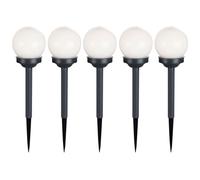 Lot de 5 lampes solaires extérieures LED Boule Design Broche Terre Lampes enfichables Jardin Chemin Éclairage