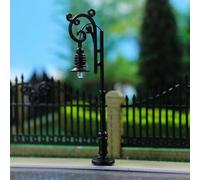 Lot de 5 lanternes de jardin LED pour chemins de fer et bâtiments de calibre H0, câblage inclus, conçu pour une tension de 3 V uniquement