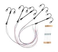 Lot de 5 lanternes de modélisme et lampes de jardin avec LED blanches et câblage pour tracés ferroviaires fonctionnant sur alimentation 3 V