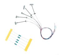 Lot de 5 lanternes de rue pour modélisme H0 Voie N LED Mât pour piste système de stationnement 3 V 36 mm