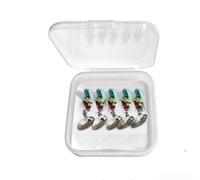 Lot de 5 leurres à mouches conçus avec des principes biomimétiques et des paillettes réfléchissantes pour une présentation réaliste des appâts (argenté 12#)