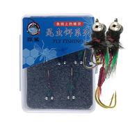 Lot de 5 leurres à mouches pour pêche à - Pour truite Jig Swimbaits avec hameçons - Accessoires de pêche réalistes pour ruisseaux et eaux plates