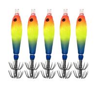 Lot de 5 leurres artificiels phosphorescents pour poissons chats, bars, perches, truites et eaux salées, kayak, bateau, lac et rivière