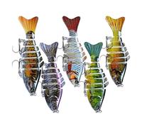 Lot de 5 leurres de Natation robotisés | Kit de 5 leurres de pêche robotiques segmentés pour Nager Seuls - Leurre Flottant pour la pêche Basse Multi-Temps pour Hommes et Femmes