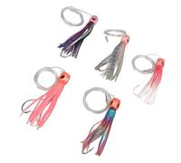 Lot de 5 Leurres de Pêche à la Traîne en Eau Salée avec Hameçons Montés, Matériau PVC Réaliste, Yeux Réalistes 3D, Meilleur pour Les Pêcheurs
