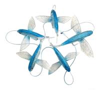 Lot de 5 leurres de pêche à la traîne en forme de poisson mouche avec fonction coulée et crochets cachés pour poissons en mer réalistes et détails des yeux pour une meilleure réponse