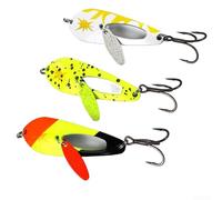 Lot de 5 leurres de pêche en métal avec lame rotative pour bar, truite, équipé de crochets revêtus pour une rétention fiable des poissons (grande taille)