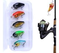 Lot de 5 leurres de pêche, leurres de base avec hameçon tweeter antirouille, 5 pièces leurres artificiels appâts de pêche Appâts réalistes Équipement bionique flexible super doux pour Pike Bluegill