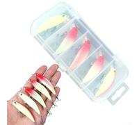Lot de 5 leurres de pêche lumineux en ABS pour bar, maquereau espagnol, saumon avec crochets réfléchissants pour eau douce et eau salée 56 58 g (boîtes de 5 g)