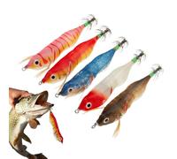 Lot de 5 leurres de pêche phosphorescents dans le noir - Pour une utilisation en extérieur dans la pêche en eau salée et en eau douce sur les rivières, les lacs et les étangs pour les vacances