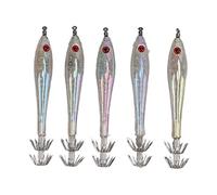 Lot de 5 leurres de pêche rigides en Plastique, Acier Inoxydable, Caoutchouc, comme sur Les Images, 5 pièces (Blanc Transparent)