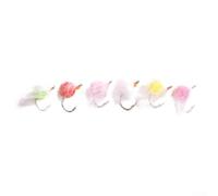 Lot de 5 leurres mouche mouche nymphe en acier à haute teneur en carbone | Flotte sur la surface, crochet en acier au carbone, corps en gaze blanche, couleurs vives, truite et perche