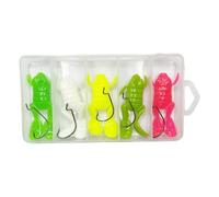 Lot de 5 leurres portables pour bass avec hameçon - Eau douce et salée - Lacs, rivières, ruisseaux et marais