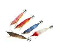 Lot de 5 leurres pour calmar - Accessoires de pêche phosphorescents - Pour une utilisation en extérieur, en eau salée, dans les rivières, les lacs, les étangs, la nuit et le matin