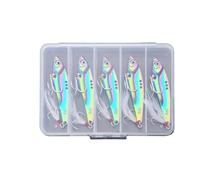 Lot de 5 leurres vibrants en métal 7-25 g, leurres coulants, nageurs vibrants, kit de leurres de pêche(25G with Box)