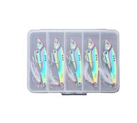 Lot de 5 leurres vibrants en métal 7-25 g, leurres coulants, nageurs vibrants, kit de leurres de pêche(15G with Box)