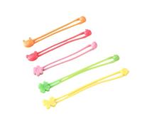 Lot de 5 ligaments élastiques en silicone pour boîte à bento - Petites sangles colorées en silicone - Ruban lavable - Pour boîte alimentaire - Galets de poche