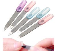 Lot de 5 limes à ongles double face en acier inoxydable pour manucure et pédicure, couleur aléatoire