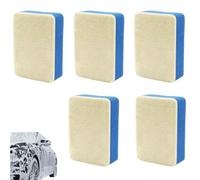 Lot De 5 Lingettes Nettoyantes Pour Vitres, Brosses Douces Pour Vitres De Voiture, Tampons De Polissage En Feutre De Laine Anti-rayures, Lingettes Réutilisables Pour Enlever Le Film D'huile