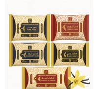 Lot de 5 Lingettes Parfumées de Luxe, Pack de 5, Pure Musk, Black Amber, Ambre Al Arabia, 30 Lingettes par Paquet, Parfum Oriental