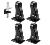 Lot de 5 loquets de poignée de porte noire | Poignées de porte intérieures rondes en T, loquet (66 mm), charnières (76 mm) | Levier noir sur rosace