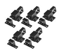 Lot de 5 loquets de porte automatiques à ressort en alliage d'aluminium - Verrou de sécurité pour porte de fenêtre (noir)